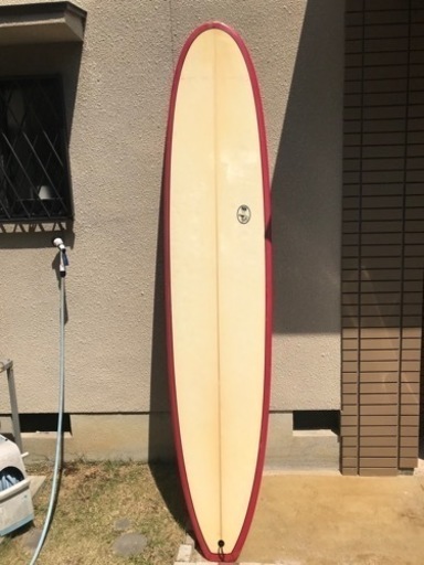 [値下げ商談中］サーフボードロング9.0 FIN＆スタビ＆リーシュの中古SET。初心者にどうですか。