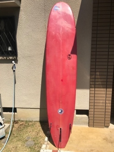 [値下げ商談中］サーフボードロング9.0 FIN＆スタビ＆リーシュの中古SET。初心者にどうですか。