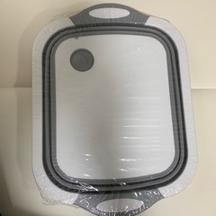 （キャンセル待ち）折りたたみまな板　洗い桶　グレー　新品　未使用の画像