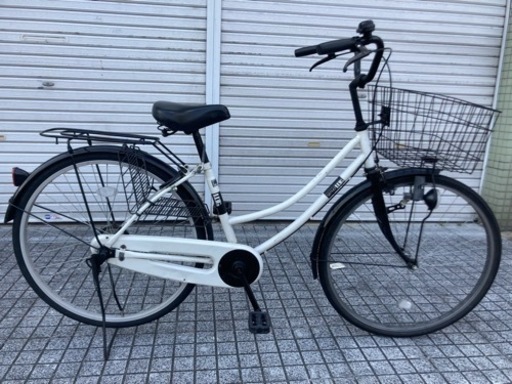 【整備済自転車】26インチ変速なし　大きめバスケット付　スペアキーあり　若林自転車　唐崎SALE❗️