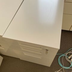 デスク下収納　机下キャビネット　サイドワゴン　キャスター付き　カギ付きの画像