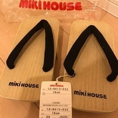 値下げ！ミキハウス　下駄　18㎝　新品未使用品の画像