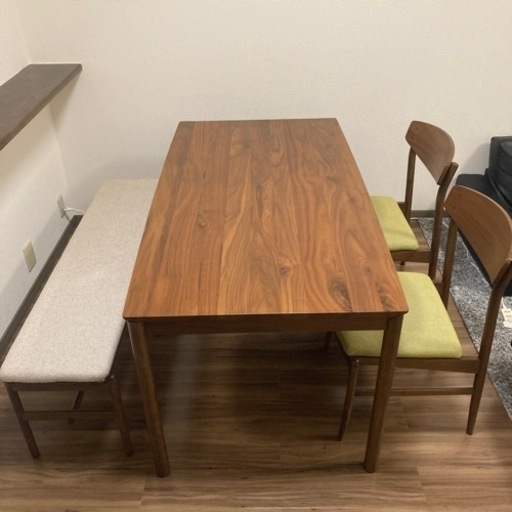 エリア(AREA)のダイニングテーブルセット(チェア×2、ベンチ付)