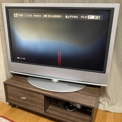 取引中！キズ有)40型テレビ、テレビ台セットの画像