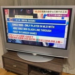 取引中！キズ有)40型テレビ、テレビ台セットの画像