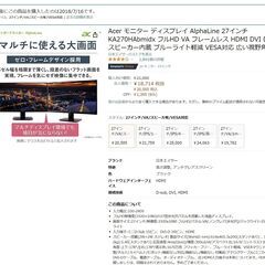 エイサーAcer　モニター
