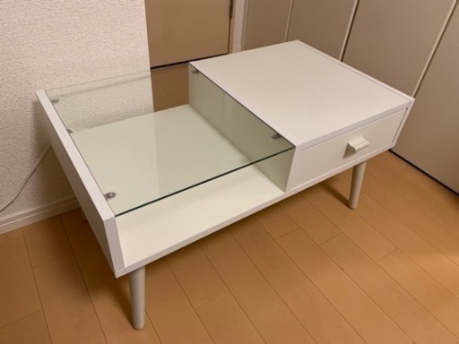 ローテーブル　引出し付き　ガラス(受渡予定決まりました)