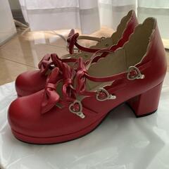 BODYLINE 厚底ロリータパンプス レッド 25cm