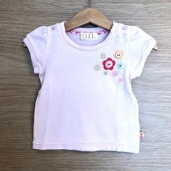 80 ELLE Tシャツ 半袖 紫 1歳 2歳 ボタン エル ベビー 子供の画像