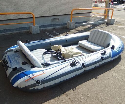インテックス エクスカーション4 ゴムボート 4人乗り オール付き ポンプ付き 全長315cm アウトドア キャンプ 屯田店