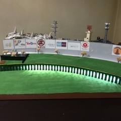 Nゲージ　鉄道模型　野球場風ジオラマ　レイアウト