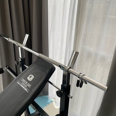 【未使用保管品‼️】ファイティングロード キングofベンチ バーベルシャフト＆クリップ付き♪ 筋トレ トレーニングの画像