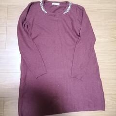 ビジュー付ニットチュニック