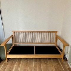 カーキ2人掛けソファー譲ります！の画像
