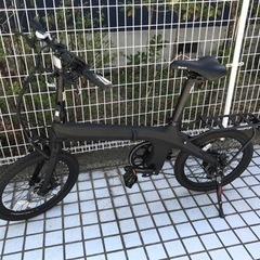 折りたたみ　電動アシスト自転車　ブラック　中古の画像