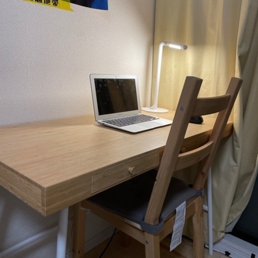 IKEA 勉強机+椅子+ライト