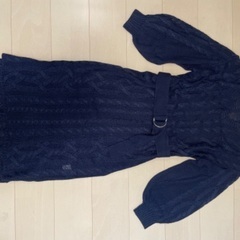 ニット　ワンピース　ネイビーの画像