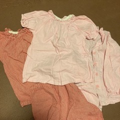 半袖パジャマ　長袖パジャマ　上下　3セット　赤　ピンク　チェック