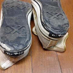 古着　コンバース　ゴールド　レアデザイン　27センチの画像