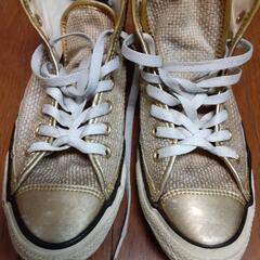 古着　コンバース　ゴールド　レアデザイン　27センチの画像