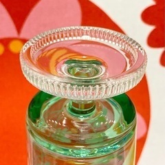 【値下】 当時物 アデリア 脚付きグラス 野菊 1969年 昭和レトロ グリーン 4脚 石塚硝子 ADERIA ADELEX  ステムグラス 希少 レア 当時物 レトロポップ おうち時間の画像