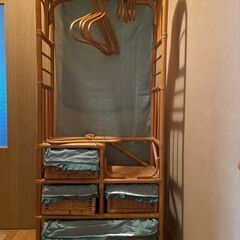 ラタン　ハンガーラック