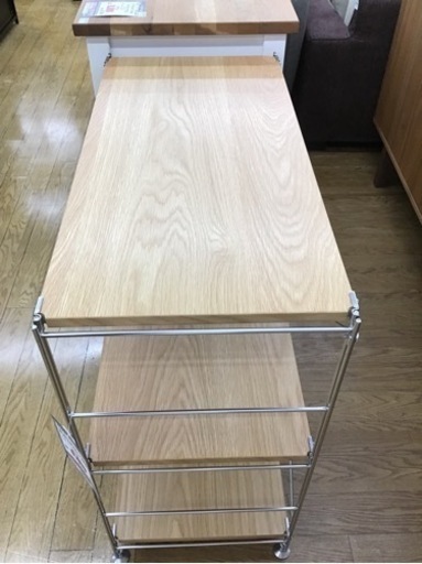 KP-90【ご来店頂ける方限定】　無印良品　ステンレス　ユニットシェルフオーク棚板3段