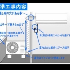 標準取付込み　6畳用ルームエアコンの画像