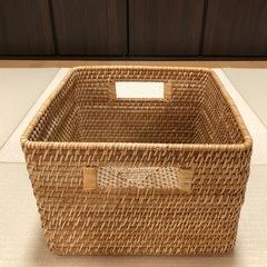 無印良品　ラタン角型バスケット・大