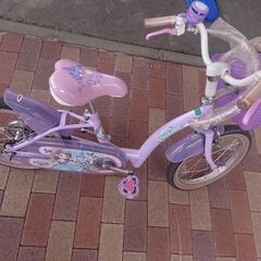 プリンセスソフィア自転車☆中古☆16インチ  補助輪あり