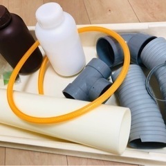 塩ビパイプジョイント？や筒みたいなのサンドブラスト砂・接着剤など