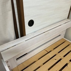 すのこベッド ホワイト ディノス購入 高さ変更可能 落下防止柵ありの画像