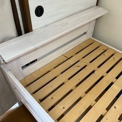 すのこベッド ホワイト ディノス購入 高さ変更可能 落下防止柵ありの画像