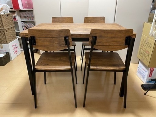 【再投稿】【美品】ダイニングテーブル5点セット
