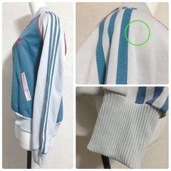 ꒰adidas꒱海外製 3本ライン ジャージ 青系 ヴィンテージ 古着10数年前の画像