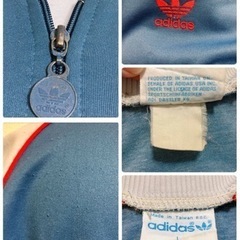 ꒰adidas꒱海外製 3本ライン ジャージ 青系 ヴィンテージ 古着10数年前の画像