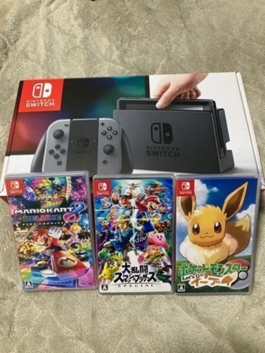 switch本体【箱有】マリカ８。スマブラ。イーブイ。