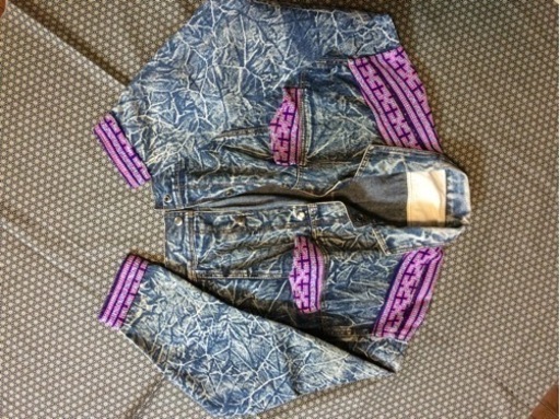 ビンテージ ジャケット ラオスのモン族の刺繍入り
