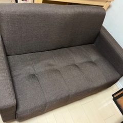【4月23.24引取限定】ソファ／ブラウン／北欧風／2人掛けソファ