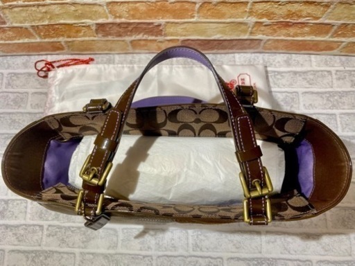 COACH トートバッグ パッチワーク ブラウン×パープル　8f69