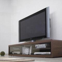 テレビ台 キャスター付き160cm ウォールナット柄 65V型液...