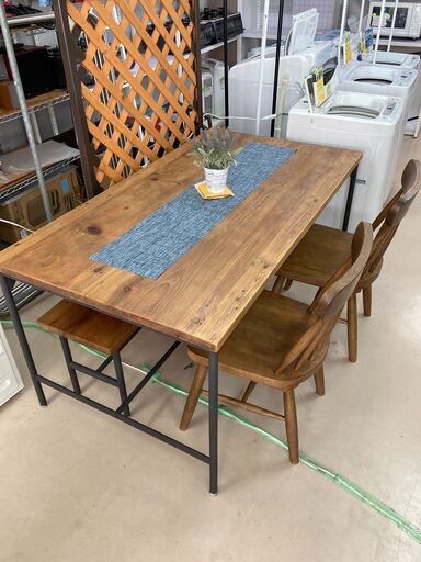 アイアン×木製ダイニング４点セット