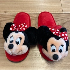 【ありがとうございました】【未使用】ディズニーランド　ミッキー＆ミニー　大人用スリッパ　★２足セット★の画像
