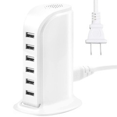 新品◆USB急速充電器 タワー式 電源タップ 智能入力 6ポート...