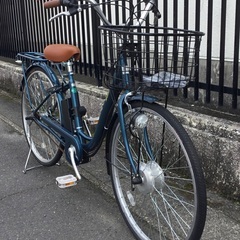 ＜動作・良品＞SUISUI・電動アシスト自転車・3段変速 ネイビー 26インチ・充電器付・洗車済・不要自転車無料引取りありの画像