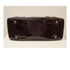 COACHエナメルトート、ブラウンの画像