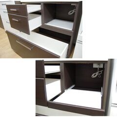 ニトリ レンジボード 幅89×奥行42×高さ180.5cm NITORI ブラウン 食器棚 キッチン収納 札幌市 清田区 平岡