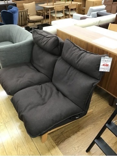 KP-93【ご来店頂ける方限定】無印良品　ハイバック2シーターソファ　ブラウン