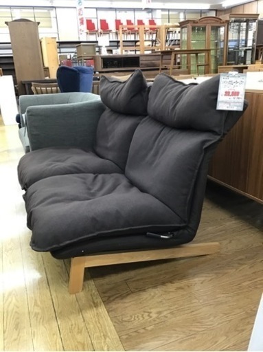 KP-93【ご来店頂ける方限定】無印良品　ハイバック2シーターソファ　ブラウン