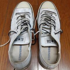 コンバース　レザー　白　8インチ　内側かかと破れあり　かかと減りありの画像